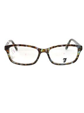 WF Channel Lapis Tortoise Pattern Rectangular Eyeglass Frames 50-16-142